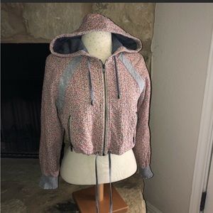 Free People Womens Floral Cropped Floral Jacket XS/windbreaker hooded